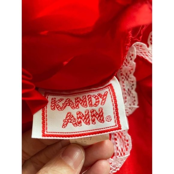 5T Kandy Ann Vintage Girls' Red Ruffle Party Christmas Dress - Picture 6 of 7